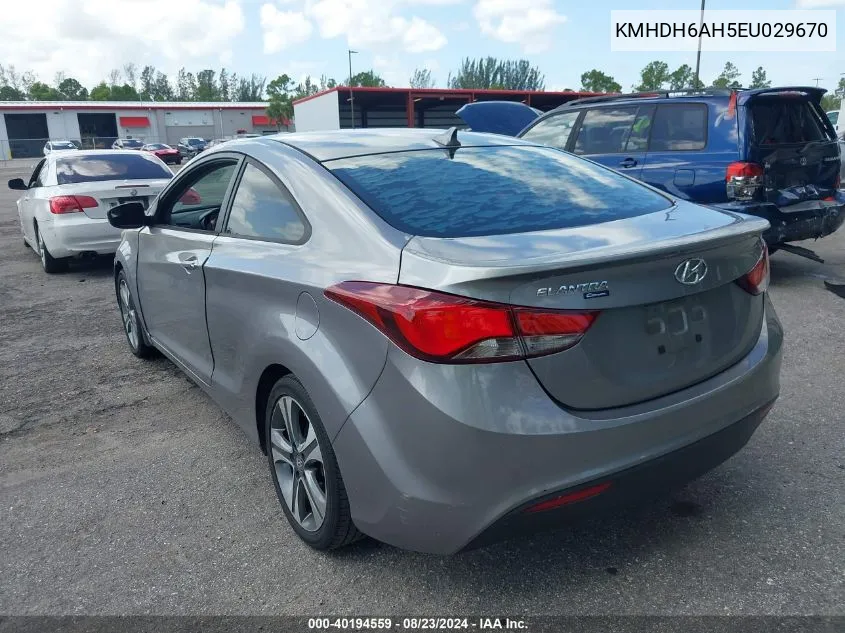 2014 Hyundai Elantra VIN: KMHDH6AH5EU029670 Lot: 40194559