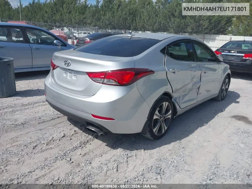 2014 Hyundai Elantra Sport VIN: KMHDH4AH7EU171801 Lot: 40198638