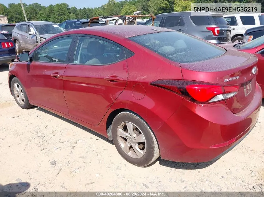 2014 Hyundai Elantra Se VIN: 5NPDH4AE9EH535219 Lot: 40204880