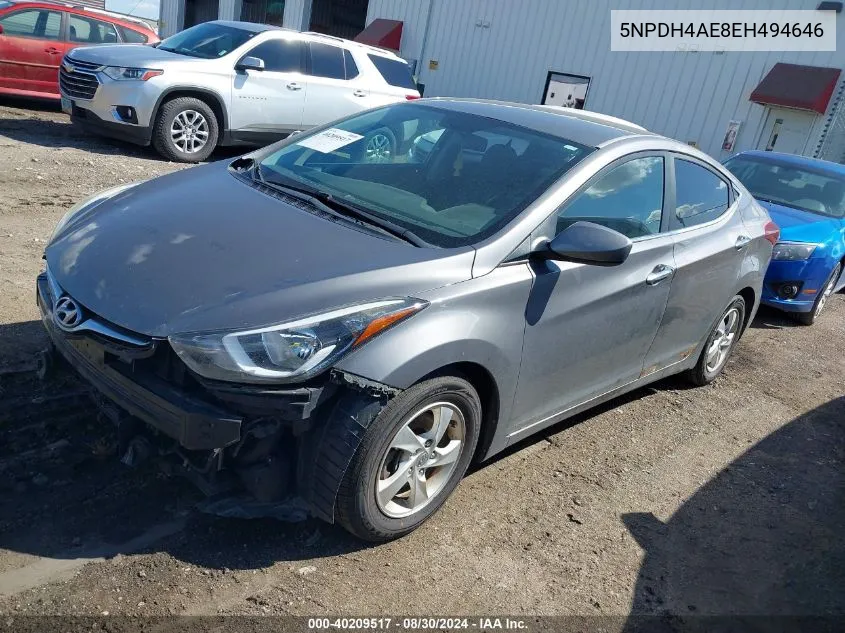 2014 Hyundai Elantra Se VIN: 5NPDH4AE8EH494646 Lot: 40681879