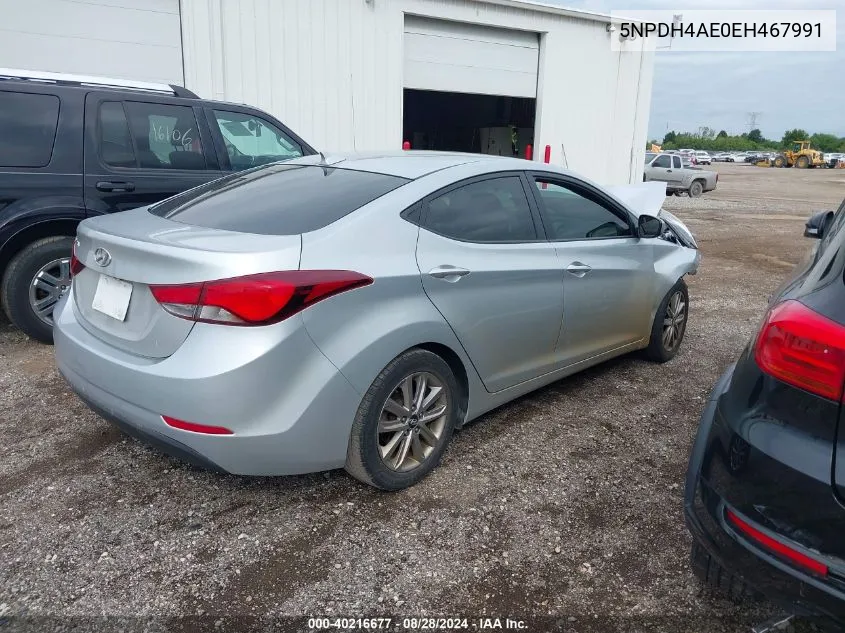 5NPDH4AE0EH467991 2014 Hyundai Elantra Se