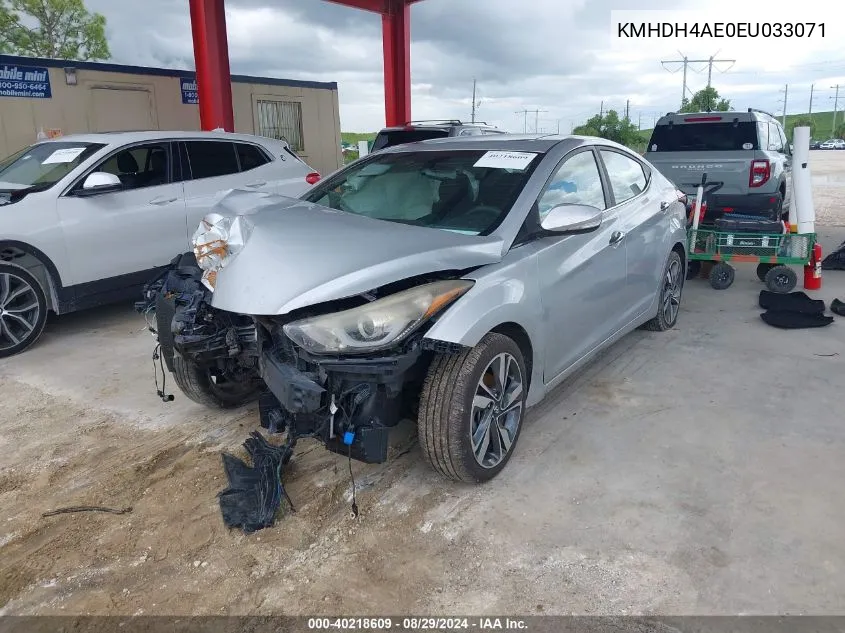 KMHDH4AE0EU033071 2014 Hyundai Elantra Limited