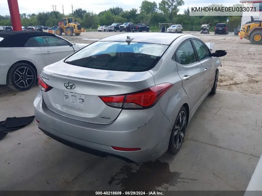 2014 Hyundai Elantra Limited VIN: KMHDH4AE0EU033071 Lot: 40218609