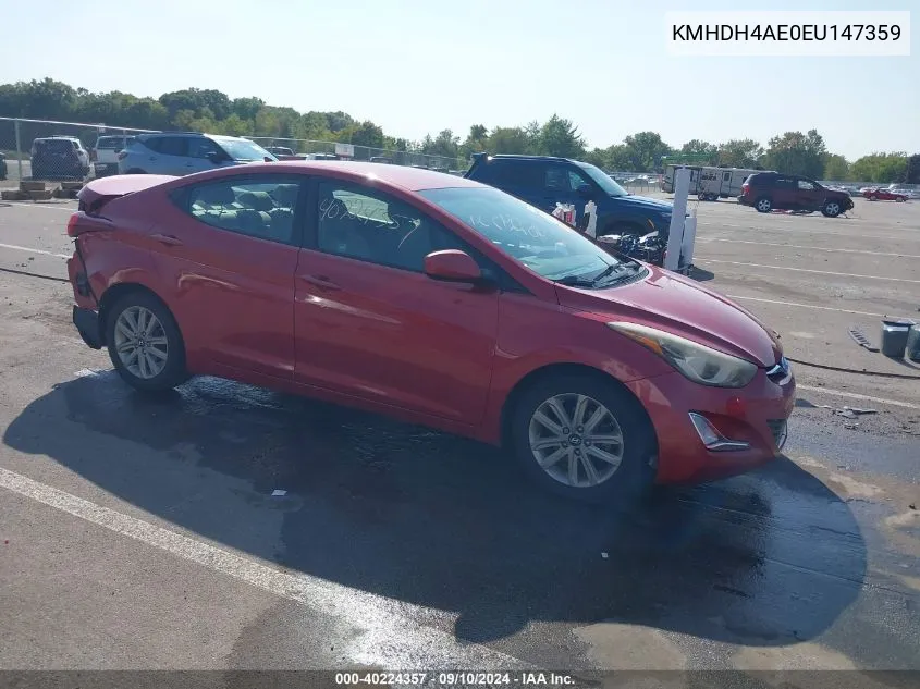 KMHDH4AE0EU147359 2014 Hyundai Elantra Se