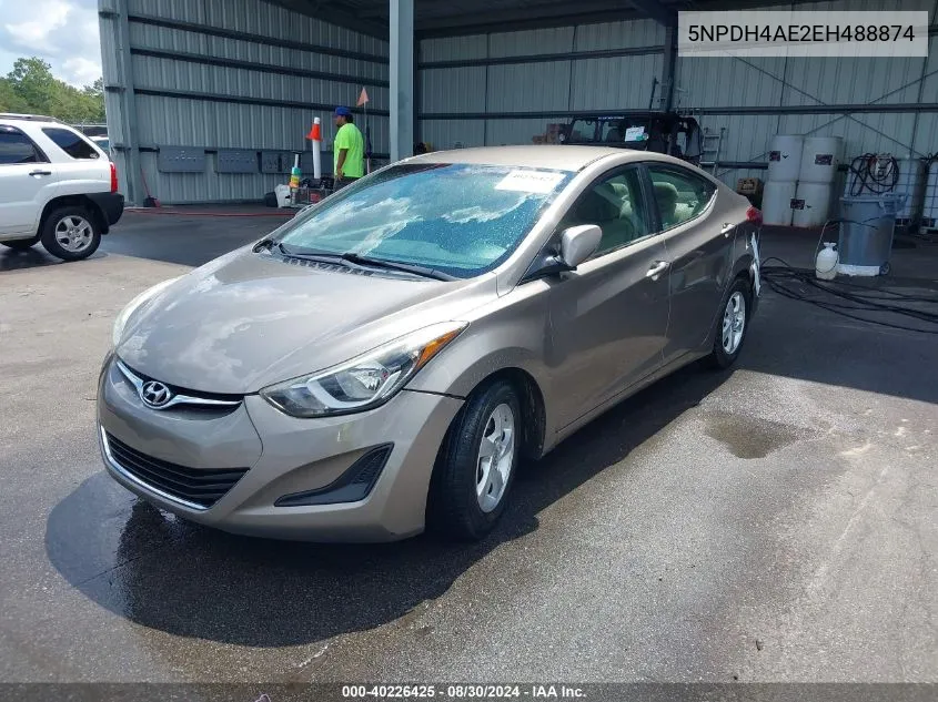 2014 Hyundai Elantra Se VIN: 5NPDH4AE2EH488874 Lot: 40226425