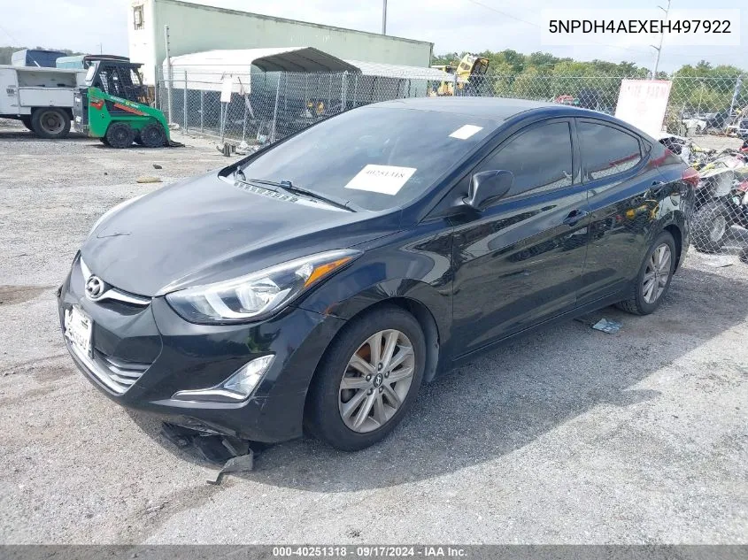 5NPDH4AEXEH497922 2014 Hyundai Elantra Se