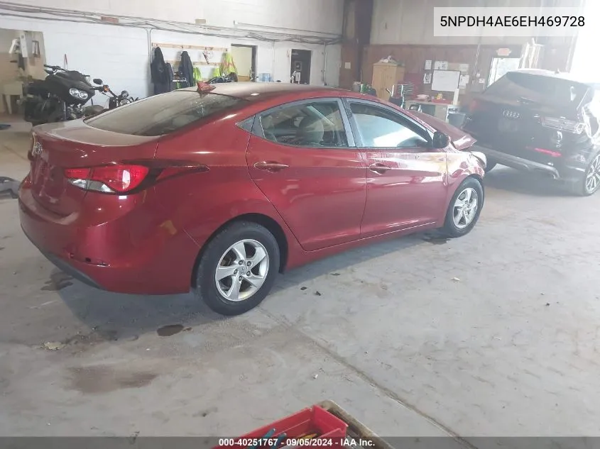 2014 Hyundai Elantra Se/Sport/Limited VIN: 5NPDH4AE6EH469728 Lot: 40251767