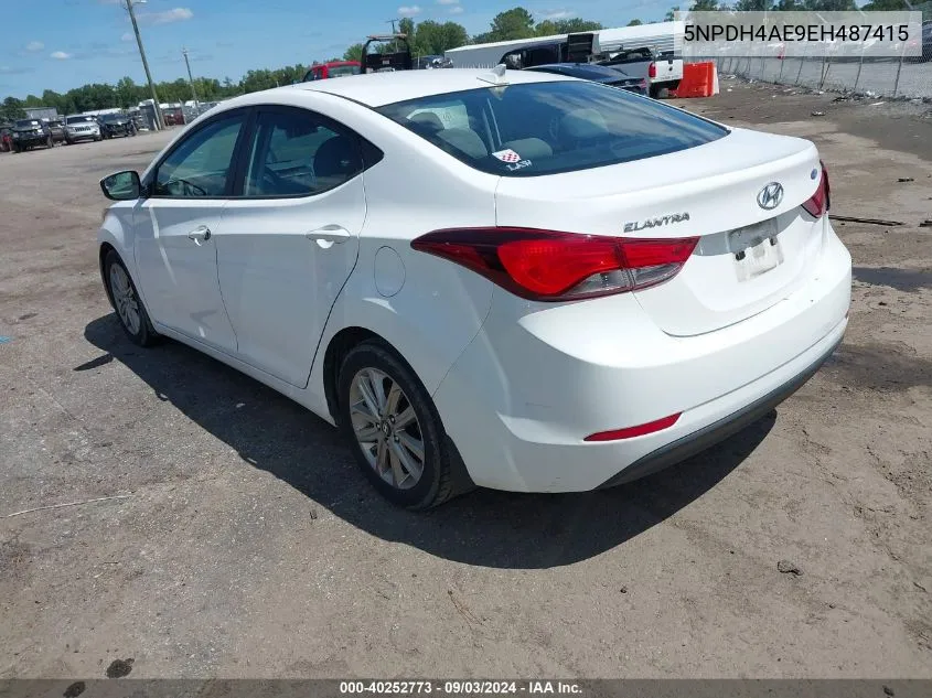 2014 Hyundai Elantra Se VIN: 5NPDH4AE9EH487415 Lot: 40252773