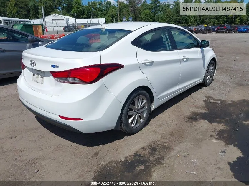 2014 Hyundai Elantra Se VIN: 5NPDH4AE9EH487415 Lot: 40252773