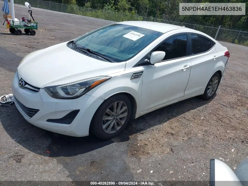 2014 Hyundai Elantra Se VIN: 5NPDH4AE1EH463836 Lot: 40262598