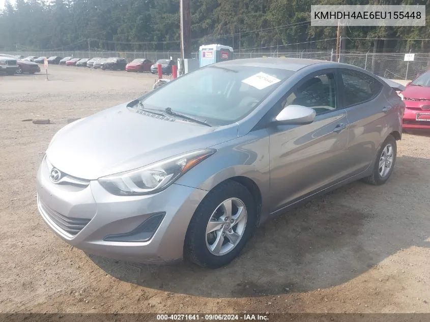 2014 Hyundai Elantra Se VIN: KMHDH4AE6EU155448 Lot: 40271641