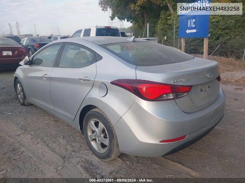 5NPDH4AEXEH483258 2014 Hyundai Elantra Se/Sport/Limited