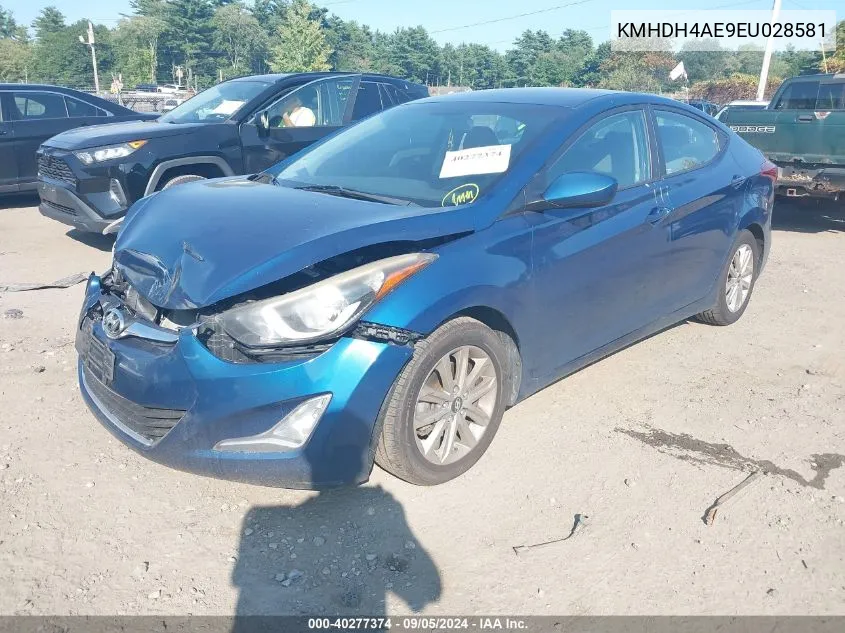 2014 Hyundai Elantra Se VIN: KMHDH4AE9EU028581 Lot: 40277374