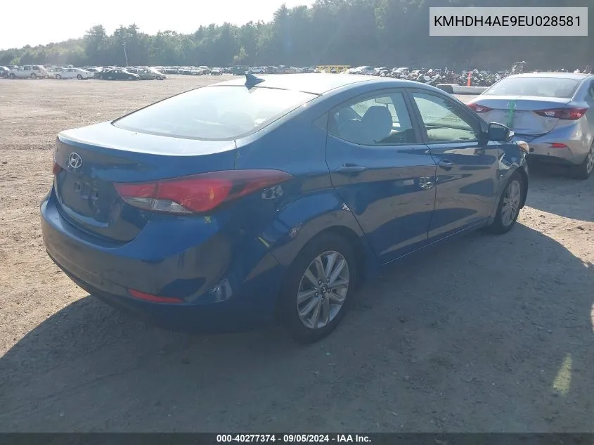 2014 Hyundai Elantra Se VIN: KMHDH4AE9EU028581 Lot: 40277374