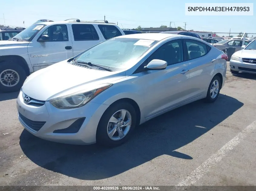 5NPDH4AE3EH478953 2014 Hyundai Elantra Se