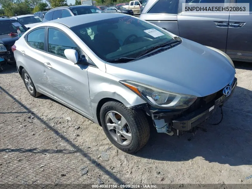 2014 Hyundai Elantra Se VIN: 5NPDH4AE5EH520863 Lot: 40303154