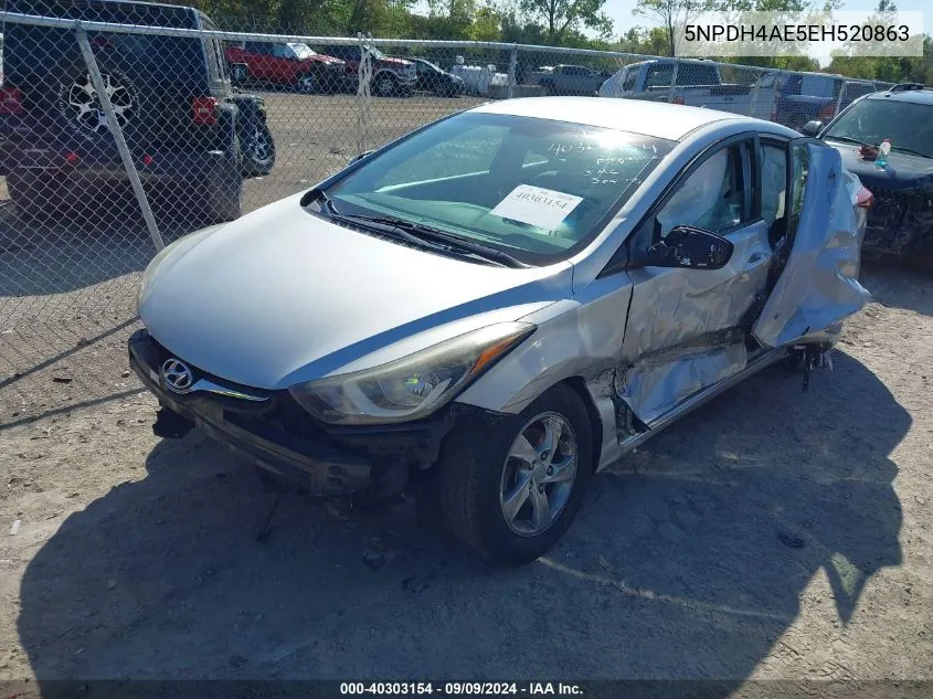 2014 Hyundai Elantra Se VIN: 5NPDH4AE5EH520863 Lot: 40303154