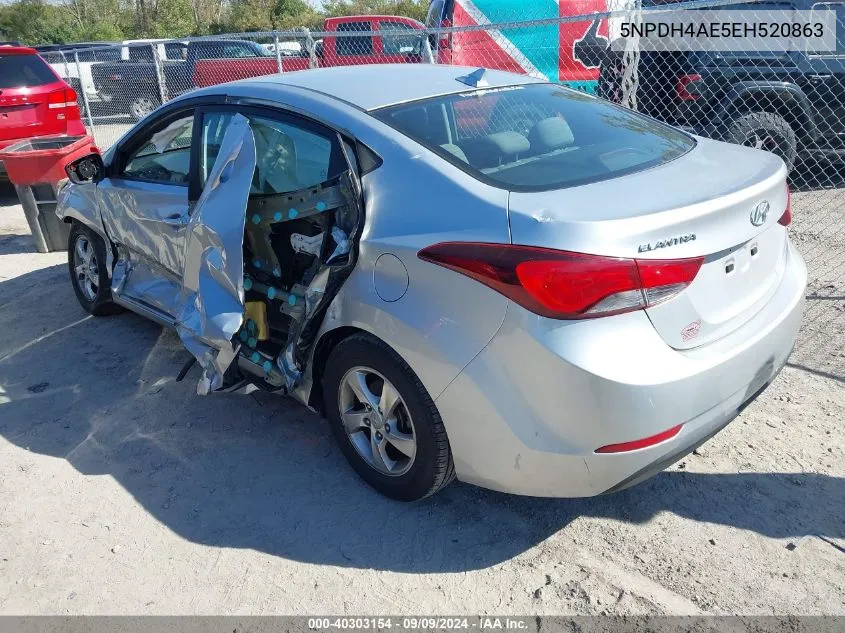 2014 Hyundai Elantra Se VIN: 5NPDH4AE5EH520863 Lot: 40303154