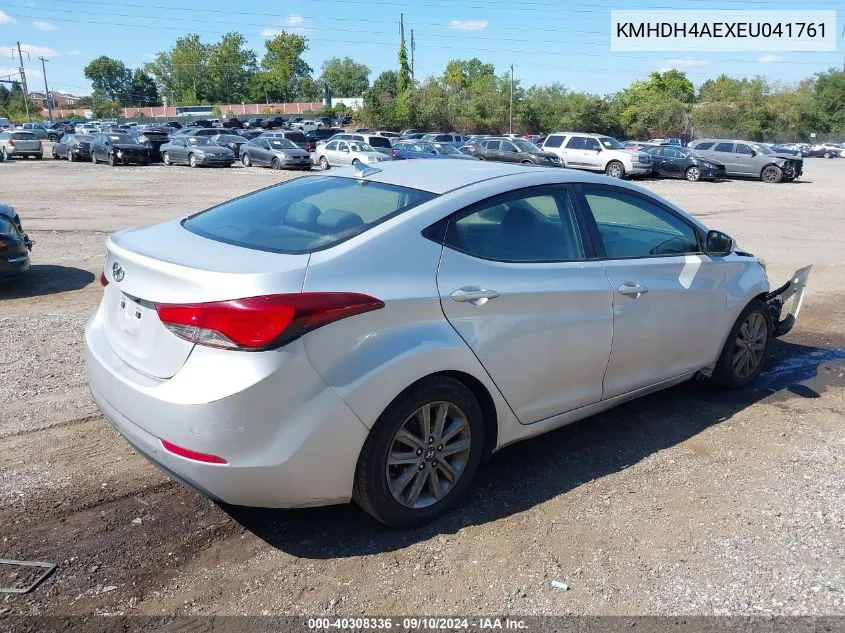 2014 Hyundai Elantra Se VIN: KMHDH4AEXEU041761 Lot: 40308336