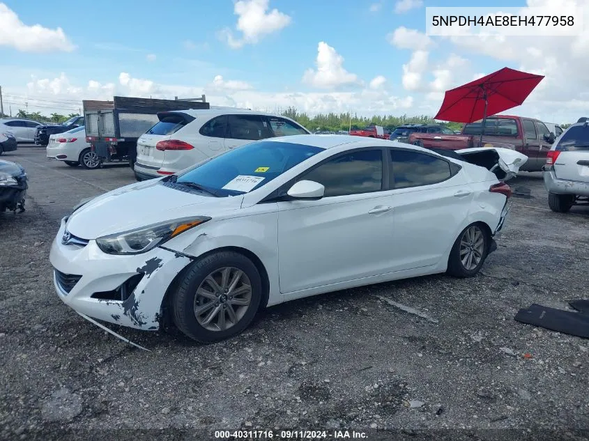 5NPDH4AE8EH477958 2014 Hyundai Elantra Se/Sport/Limited