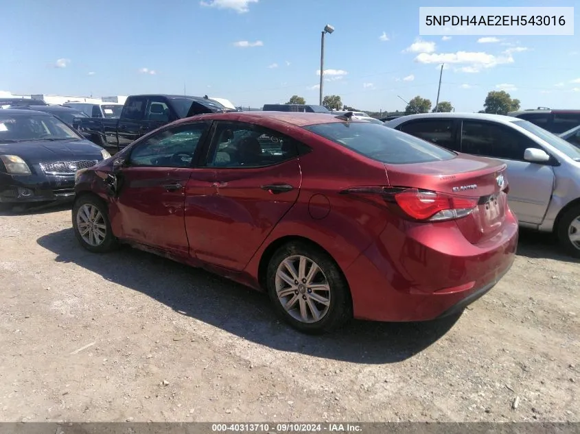 5NPDH4AE2EH543016 2014 Hyundai Elantra Se/Sport/Limited