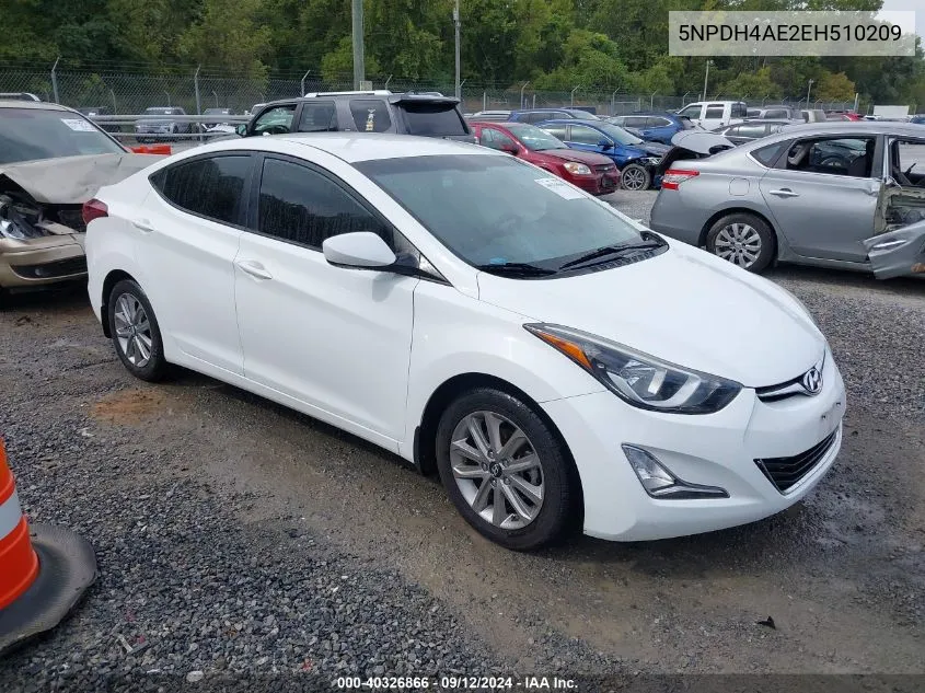 2014 Hyundai Elantra Se/Sport/Limited VIN: 5NPDH4AE2EH510209 Lot: 40326866