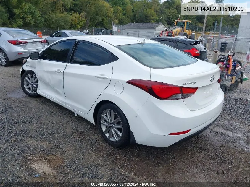 5NPDH4AE2EH510209 2014 Hyundai Elantra Se/Sport/Limited