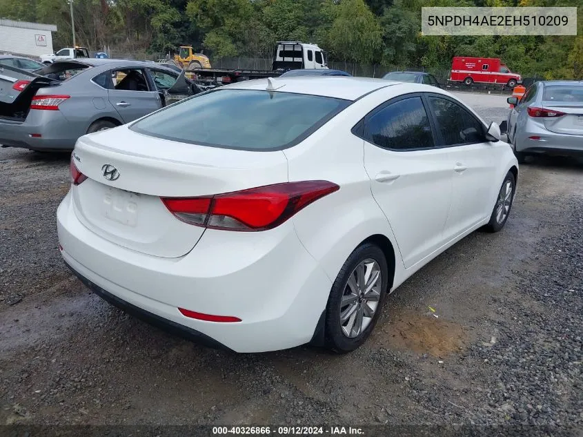 5NPDH4AE2EH510209 2014 Hyundai Elantra Se/Sport/Limited