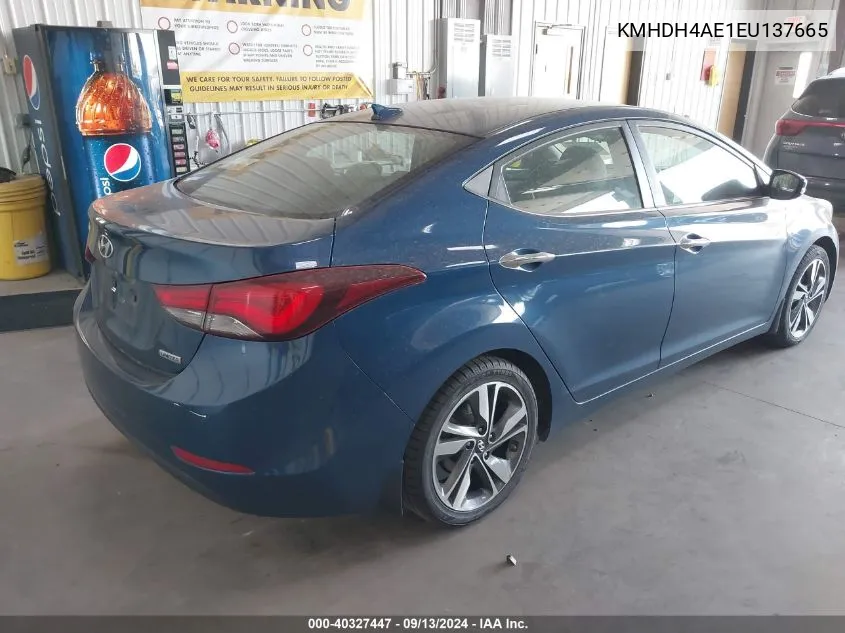 2014 Hyundai Elantra Se/Sport/Limited VIN: KMHDH4AE1EU137665 Lot: 40327447