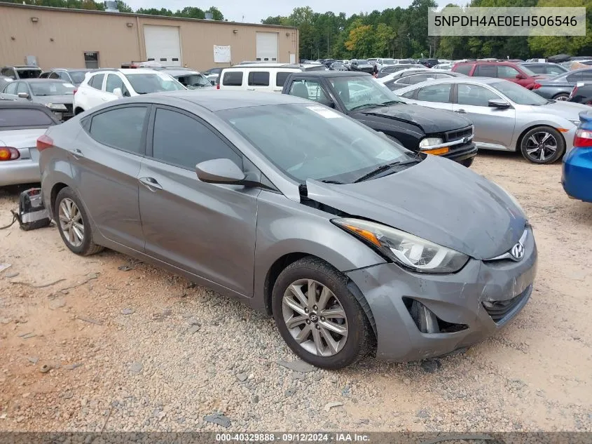 2014 Hyundai Elantra Se/Sport/Limited VIN: 5NPDH4AE0EH506546 Lot: 40329888