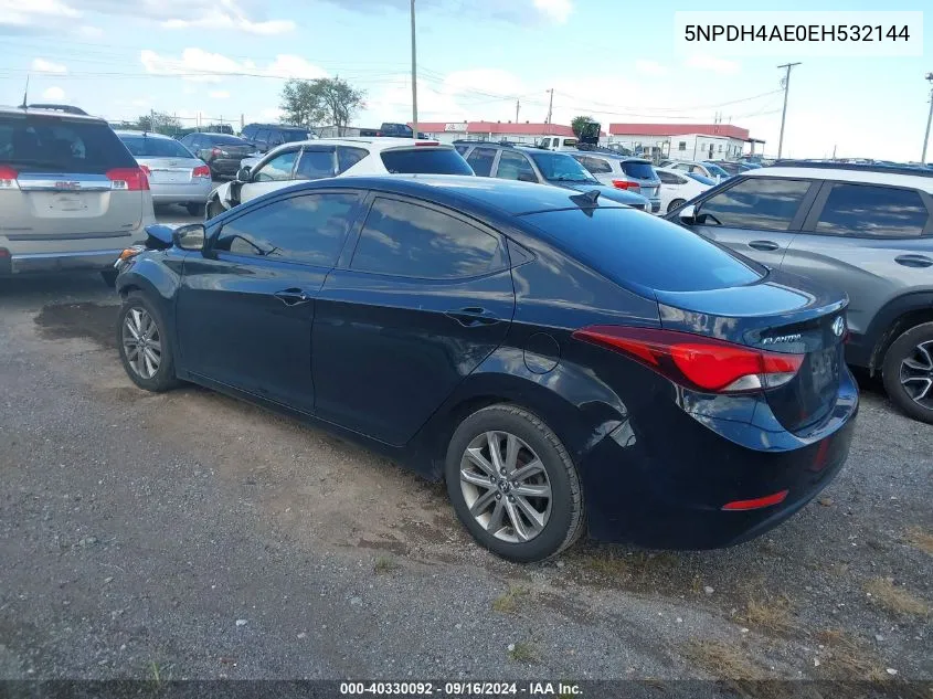 2014 Hyundai Elantra Se VIN: 5NPDH4AE0EH532144 Lot: 40330092