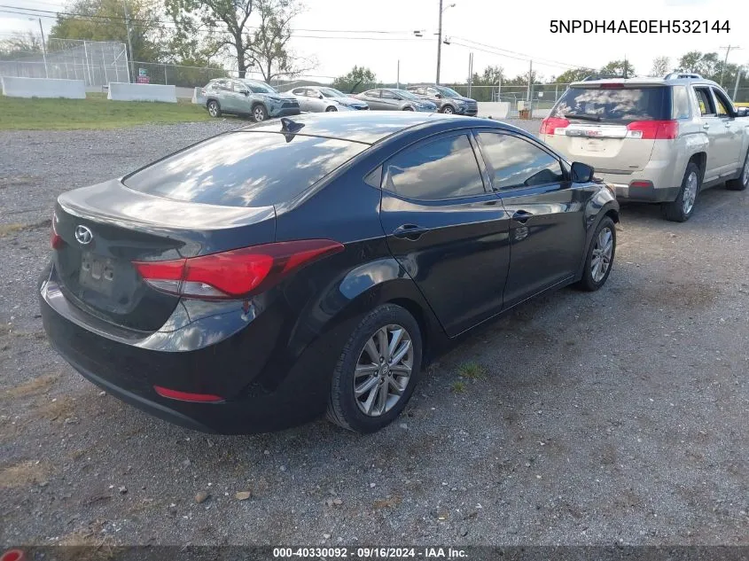 2014 Hyundai Elantra Se VIN: 5NPDH4AE0EH532144 Lot: 40330092