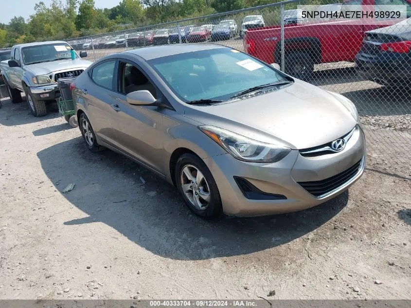 2014 Hyundai Elantra Se VIN: 5NPDH4AE7EH498929 Lot: 40333704