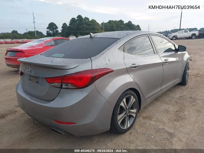 2014 Hyundai Elantra Sport VIN: KMHDH4AH7EU039654 Lot: 40346275