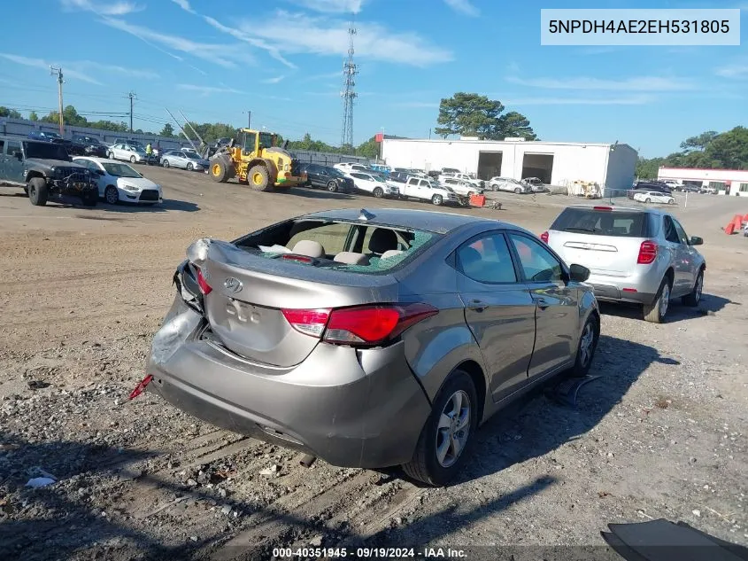 5NPDH4AE2EH531805 2014 Hyundai Elantra Se