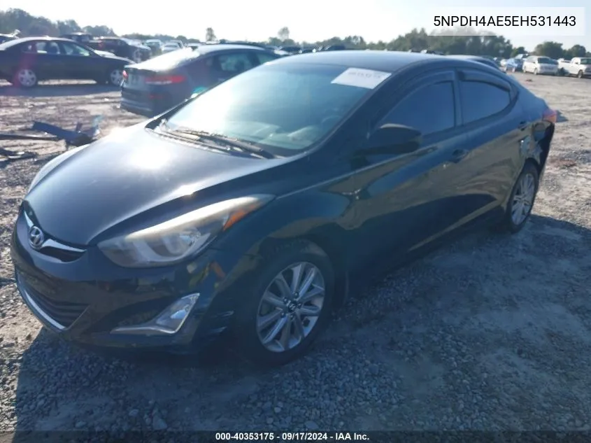 2014 Hyundai Elantra Se/Sport/Limited VIN: 5NPDH4AE5EH531443 Lot: 40353175