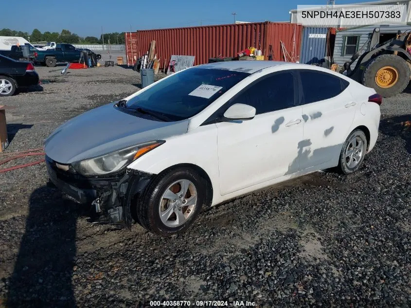 2014 Hyundai Elantra Se VIN: 5NPDH4AE3EH507383 Lot: 40358770