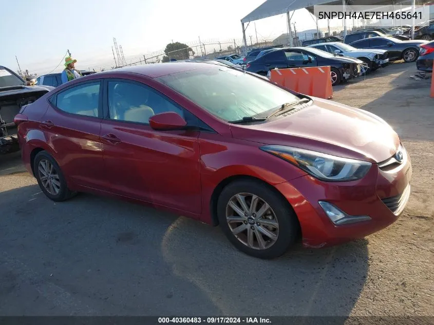 2014 Hyundai Elantra Se VIN: 5NPDH4AE7EH465641 Lot: 40360483