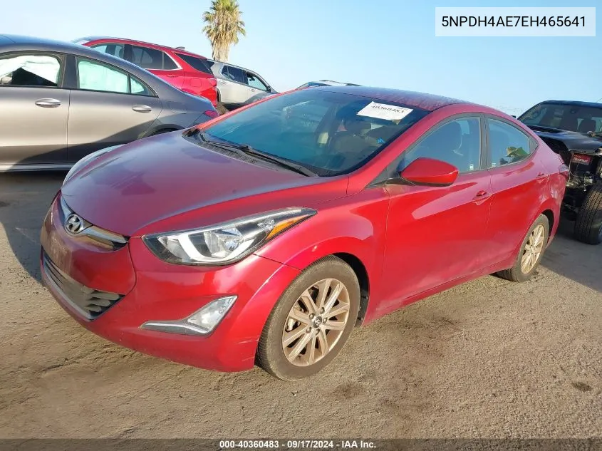 2014 Hyundai Elantra Se VIN: 5NPDH4AE7EH465641 Lot: 40360483