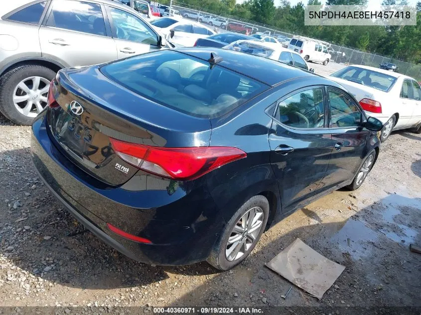 5NPDH4AE8EH457418 2014 Hyundai Elantra Se