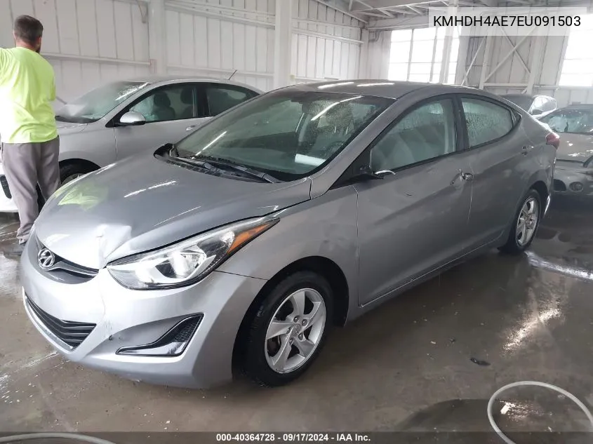 2014 Hyundai Elantra Se VIN: KMHDH4AE7EU091503 Lot: 40364728