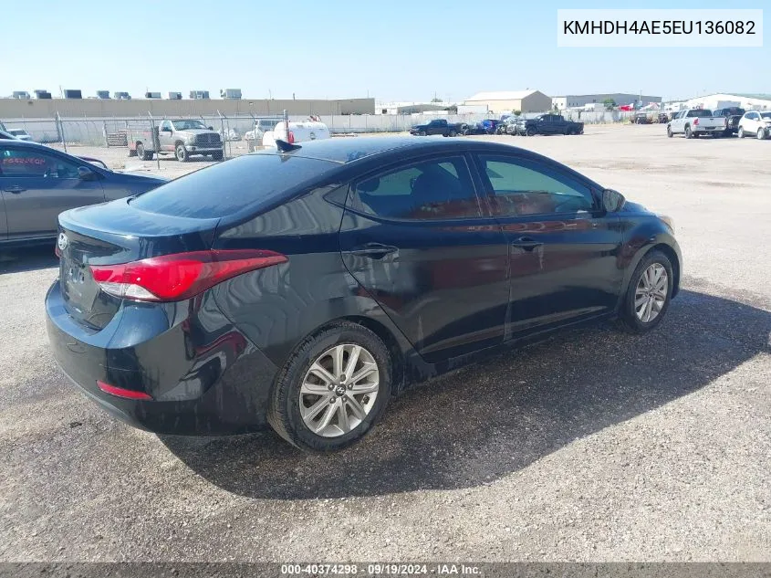 2014 Hyundai Elantra Se VIN: KMHDH4AE5EU136082 Lot: 40374298