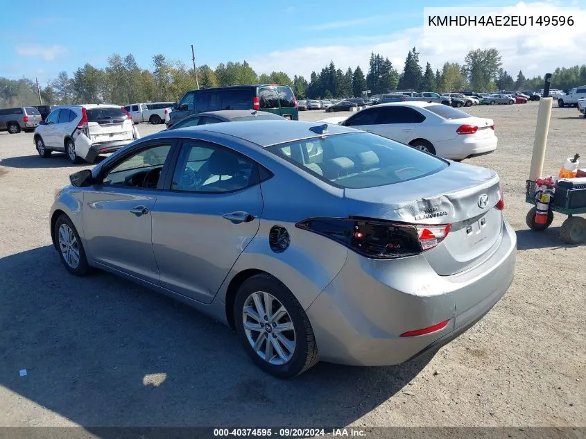 KMHDH4AE2EU149596 2014 Hyundai Elantra Se