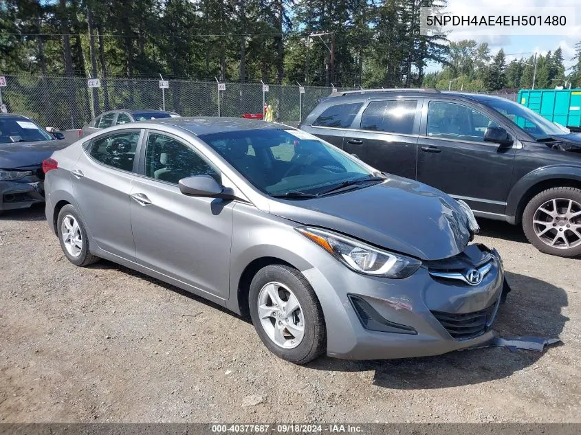 2014 Hyundai Elantra Se VIN: 5NPDH4AE4EH501480 Lot: 40377687