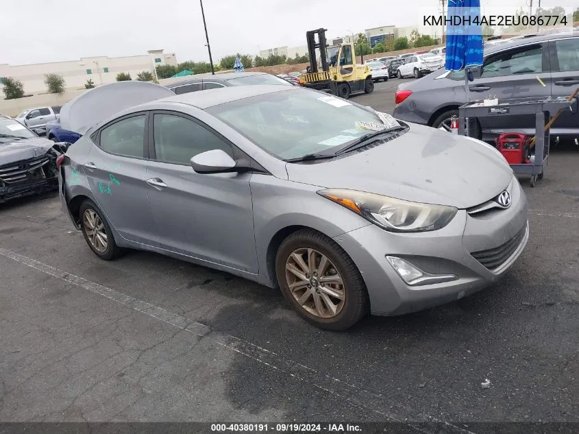 2014 Hyundai Elantra Se VIN: KMHDH4AE2EU086774 Lot: 40380191