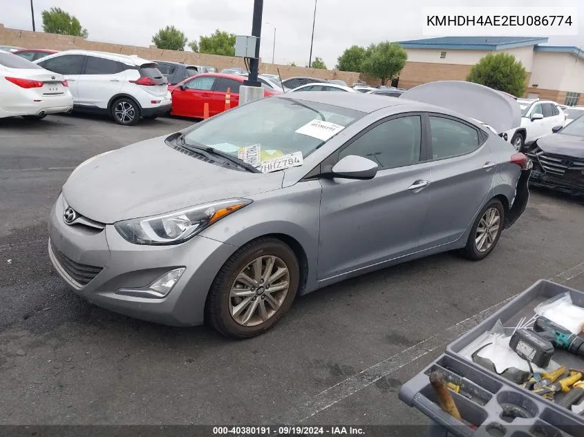 KMHDH4AE2EU086774 2014 Hyundai Elantra Se