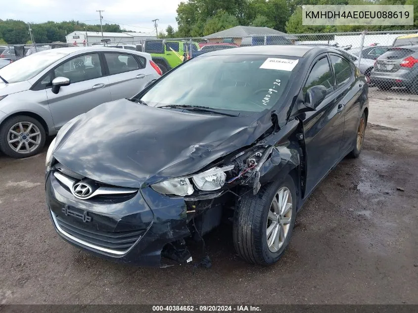 2014 Hyundai Elantra Se VIN: KMHDH4AE0EU088619 Lot: 40384652