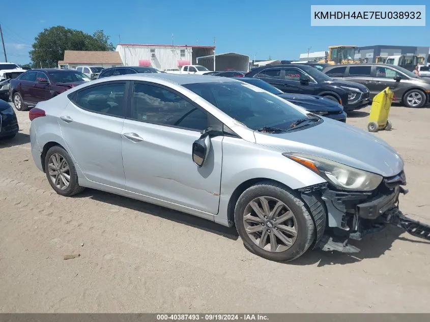 2014 Hyundai Elantra Se VIN: KMHDH4AE7EU038932 Lot: 40387493