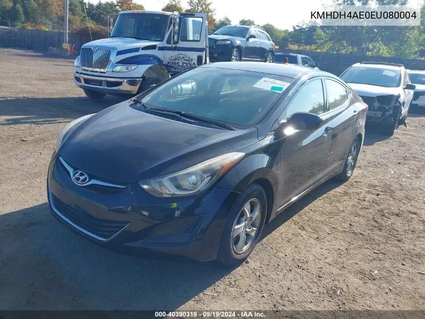 KMHDH4AE0EU080004 2014 Hyundai Elantra Se