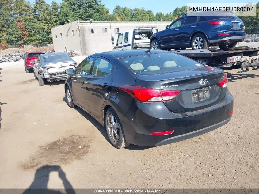 2014 Hyundai Elantra Se VIN: KMHDH4AE0EU080004 Lot: 40390318